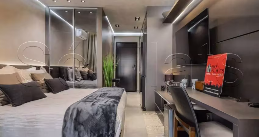 On jurupis, studio para locação, muito funcional com ambientes totalmente planejados e inteligentes.