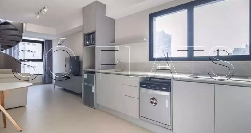 Residencial puã, flat disponível para locação contendo 46m² e 01 dormitório.