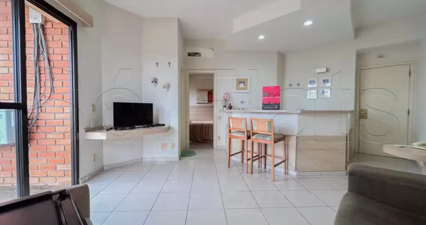 Flat montecattini disponível para venda, mobiliado com 40m², 01 dorm e 01 vaga