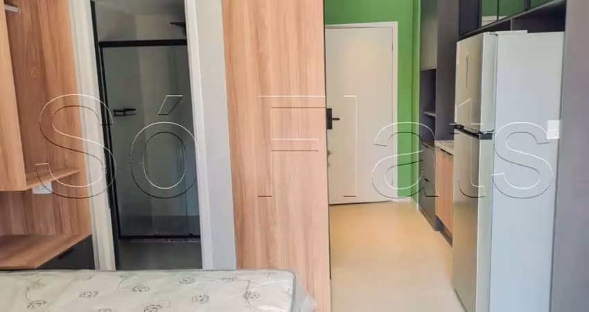 Lindo apartamento totalmente mobiliado no brooklin para locação contendo 26m² e 01 dormitório.