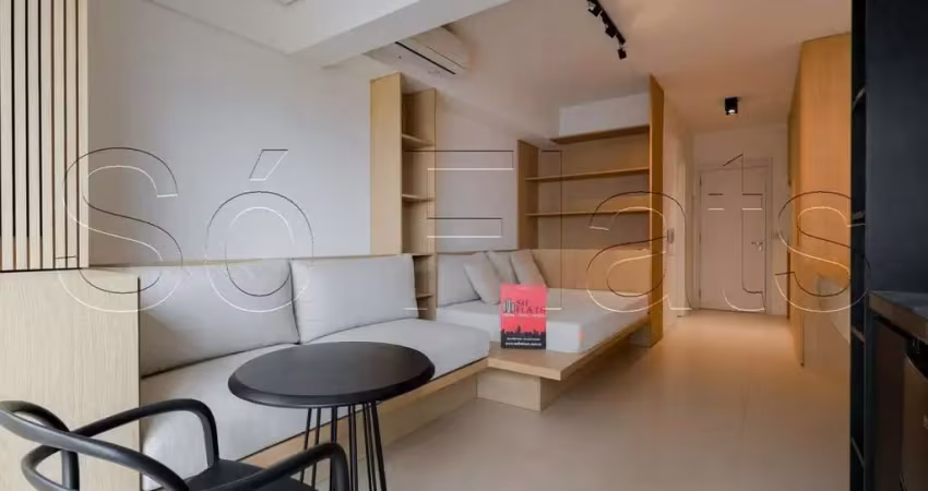 Studio z pinheiros, studio disponível para locação com 35m², 01 dormitório e 01 vaga