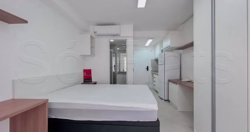 Residencial pulse higienópolis, apto disponível para locação contendo 24m² e 01 dormitório.