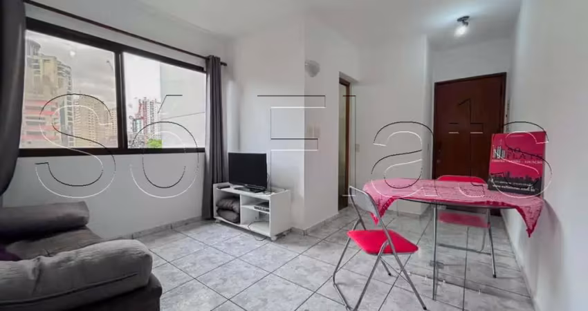 Usa moema, flat disponível para locação contendo 50m², 01 dormitório e 01 vaga.