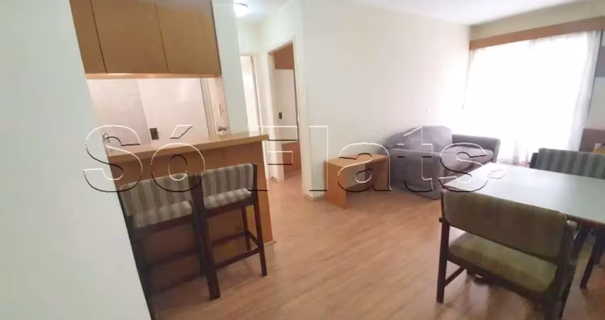 London, flat disponível para locação contendo 42m², 01 dormitório e 01 vaga de garagem.