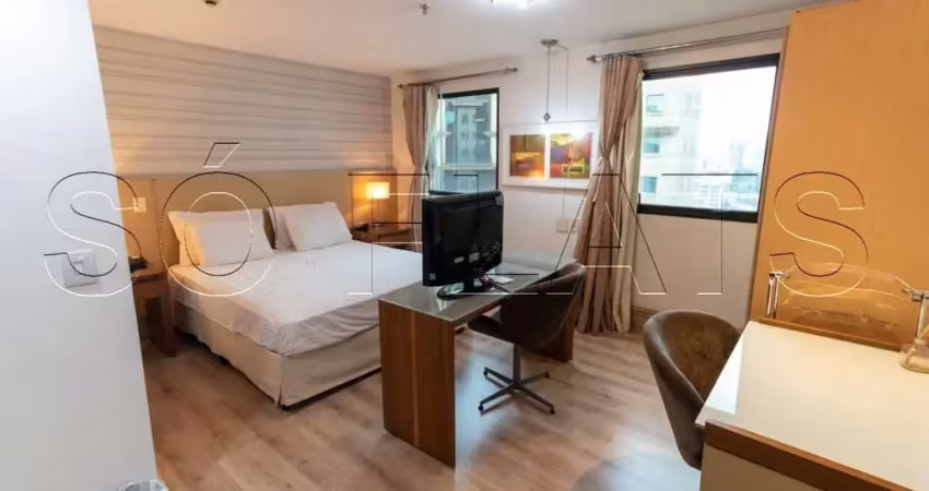 Flat no Bourbon Ibirapuera contendo 27m², 1 dormitório e 1 vaga, disponível para locação.
