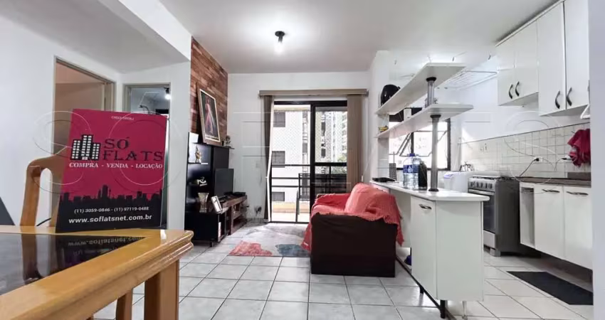 Flat mobiliado com vaga de garagem cozinha completa com geladeira grande ideal para sua hospedagem.