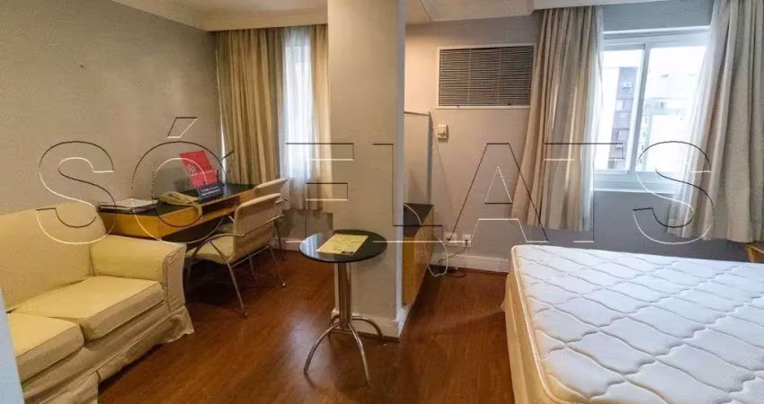 Flat disponível para locação nos jardins contendo 29m², 1 dormitório e 1 vaga de garagem.
