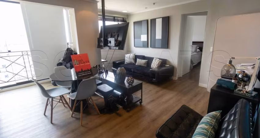 Flat mobiliado com 2x dorms para locação ao lado da Av dos Bandeirantes e Faculdade Anhembi/Morumbi.