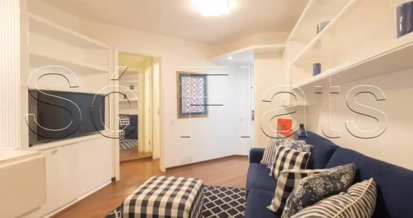 Flat totalmente equipado disponível para locação próx da av paulista contendo 40m², 1 dorm e 1 vaga.