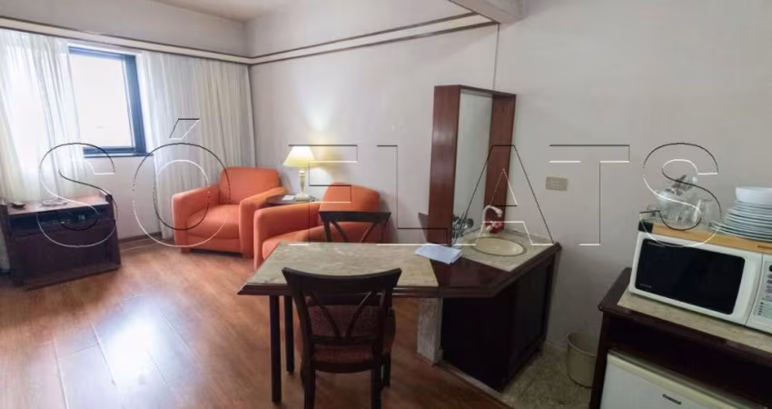 Flat Locação no Jardins ótima localização, todo mobiliado e com serviços para entrada imediata.