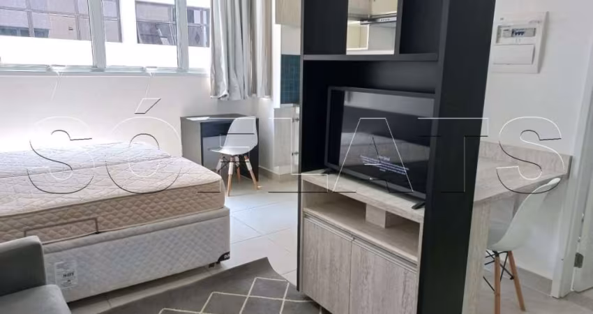 Flat para locação no Atrium Augusta, contendo 24m², 1 dormitório e 1 vaga de garagem