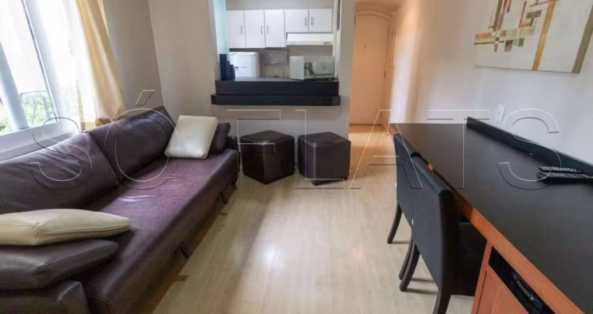 Flat mobiliado com 43m² no coração do Jardim Paulista com vaga de garagem na Alameda Lorena.