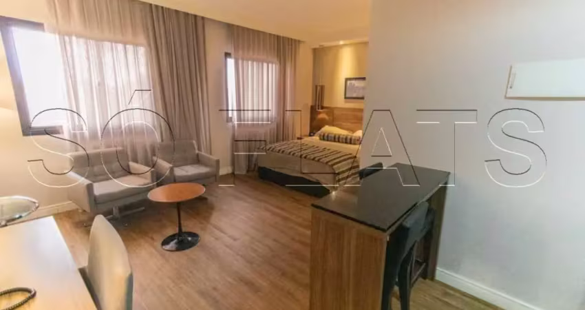 Apartamento disponível para locação no the world contendo 33m², 1 dormitório e 1 vaga de garagem.