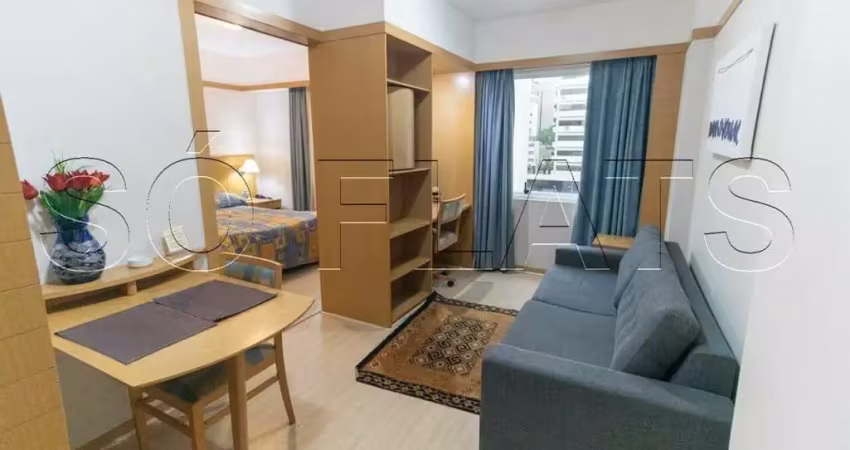 Paulista classic, apto disponível para locação contendo 28m², 1 dorm e 1 vaga no bairro dos jardins.