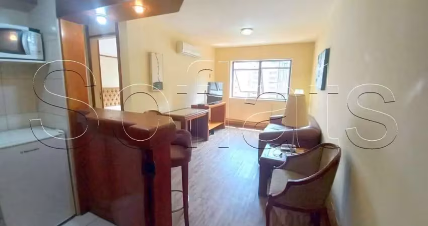 Flat disponível para locação no itaim bibi próximo do clube pinheiros e av brig faria lima.