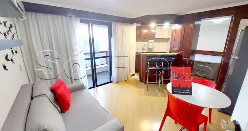 Flat mobiliado com 1 dorm no coração de higienópolis, com linda vista para o estádio do pacaembu.