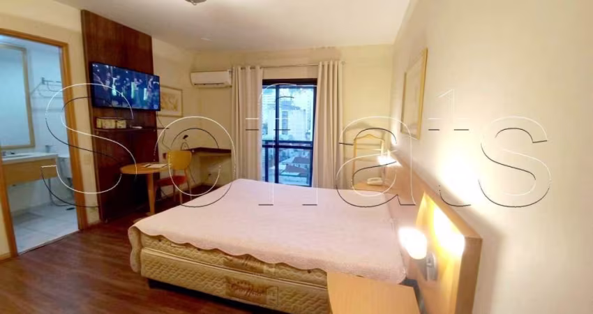 Flat na Consolação para locação com fácil acesso a região central de SP, com ótima localização.