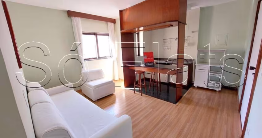 Flat no The Plaza com 50m² 1 dormitório 1 vaga de garagem disponível para locação nos Jardins.