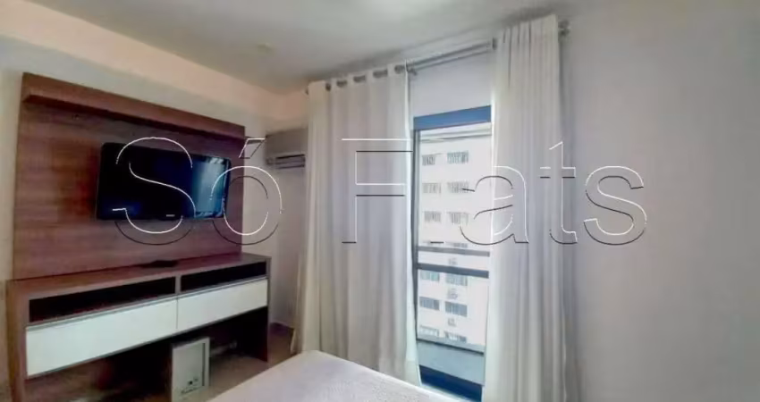 Apto no interative com 46m², 1 dormitório e 1 vaga disponível para locação no jardim paulista.