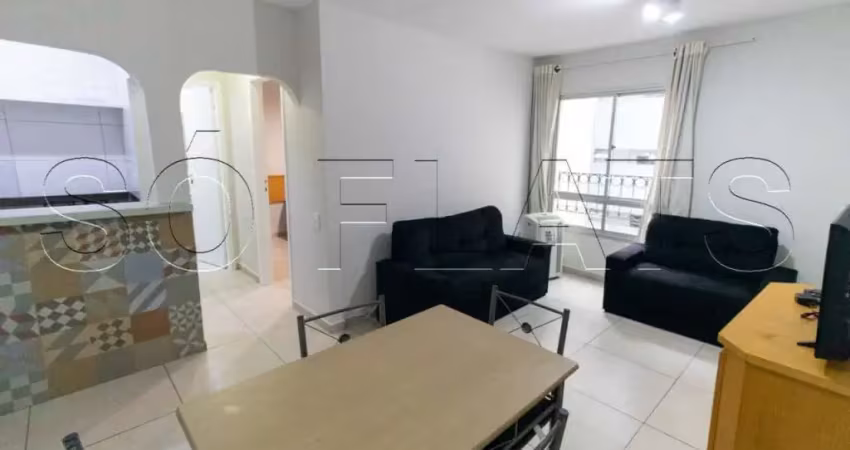 Flat no Edifício Saint Thomas para locação com 1 dormitório e 1 vaga de garagem.