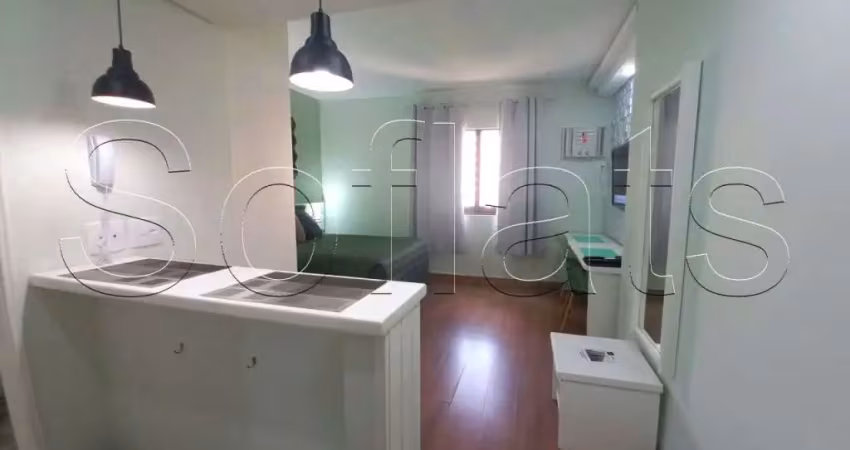Apartamento qi no ibirapuera 25m², 1 dormitório e 1 vaga de garagem para locação