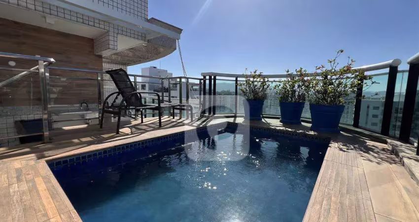 Cobertura duplex de 262m² com 4 quartos e 3 vagas à venda no península - barra da tijuca - rj