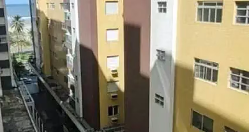 Apartamento reformado no gonzaga com 1 dormitório para alugar! prédio frente mar na melhor localização de santos