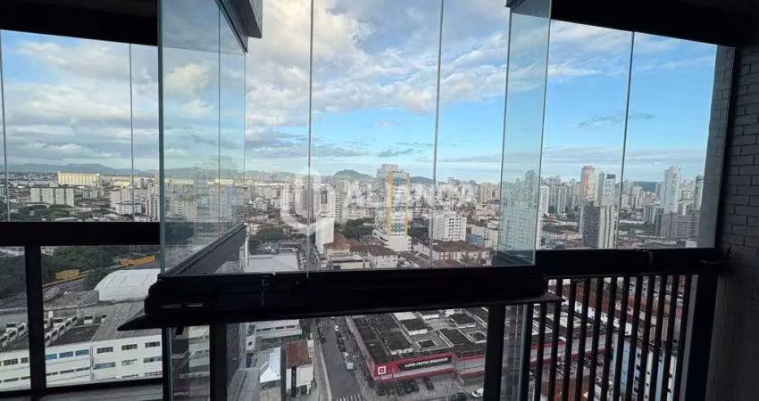 Apartamento 1 quarto, varanda  com churrasqueira vista mar