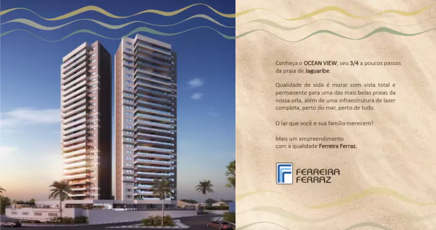 Ocean view - apartamento 3/4 sendo 1 suíte praia de jaguaribe