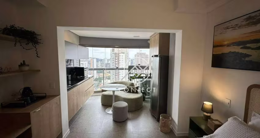 Apartamento com 1 dormitório para alugar, 32 m² por r$ 5.000,00/mês - brooklin - são paulo/sp