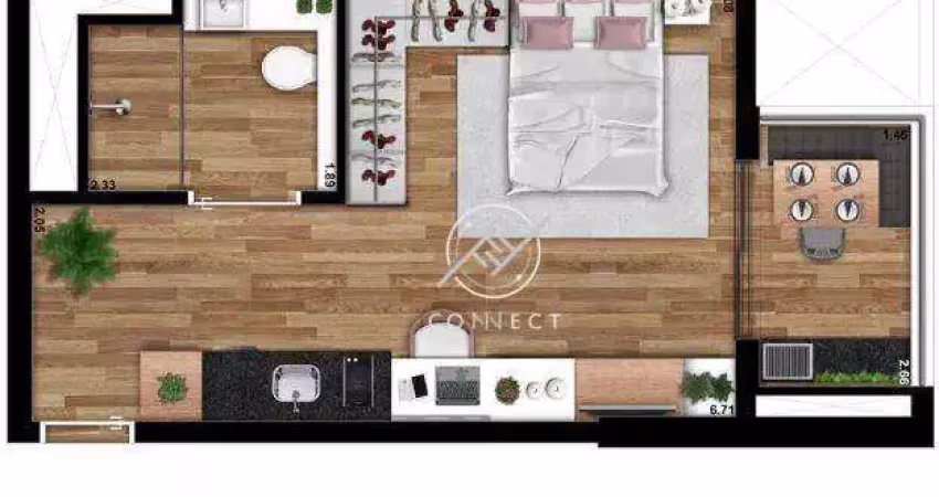 Apartamento com 1 dormitório à venda, 35 m² por r$ 550.000,00 - brooklin - são paulo/sp