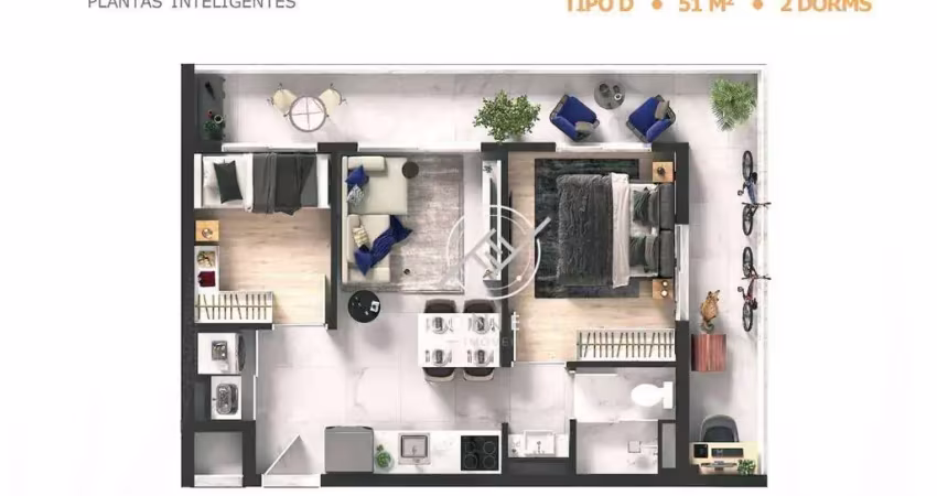 Apartamento com 2 dormitórios à venda, 51 m² por r$ 506.902 - morumbi - são paulo/sp