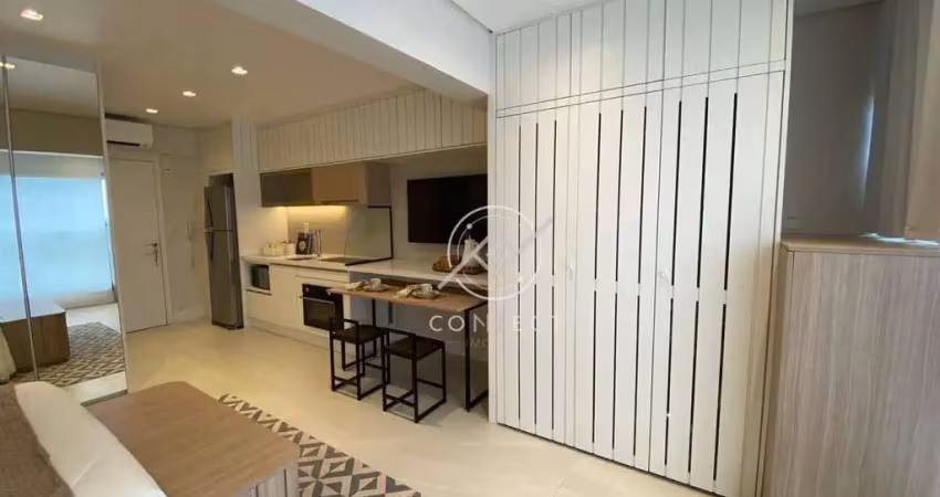 Apartamento com 1 dormitório (studio), mobiliado e equipado, à venda, 35 m² por r$ 850.000 - moema - são paulo/sp