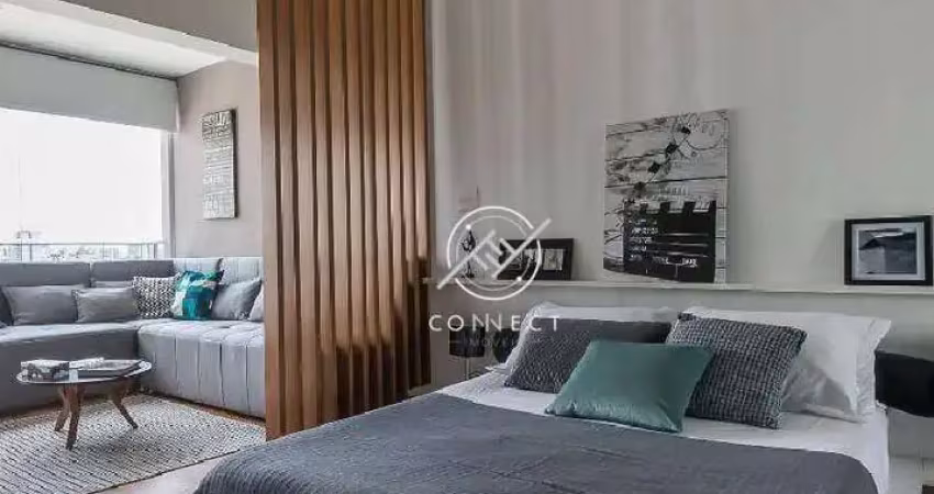 Apartamento com 1 dormitório para alugar, 34 m² por r$ 4.223/mês - brooklin - são paulo/sp