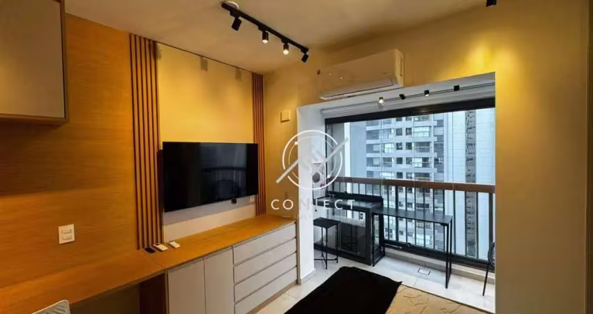 Apartamento com 1 dormitório para alugar, 26 m² por r$ 3.800,00/mês - brooklin - são paulo/sp