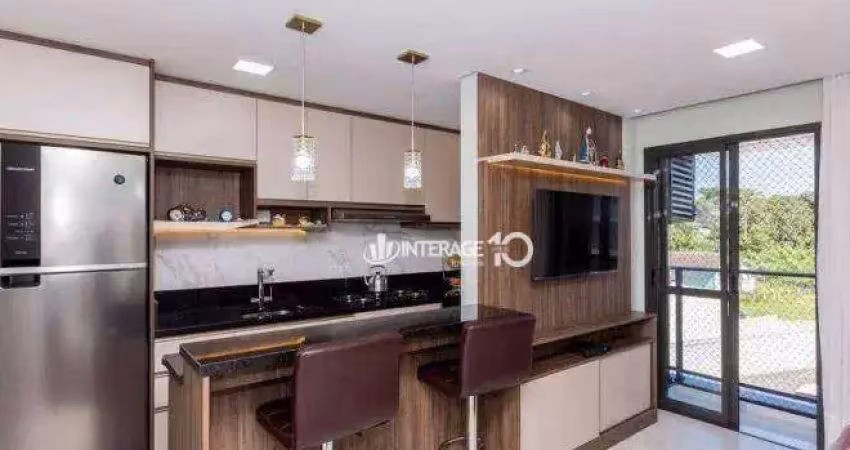 Apartamento com 2 dormitórios para alugar, 46 m² por r$ 3.354,00/mês - santa felicidade - curitiba/pr