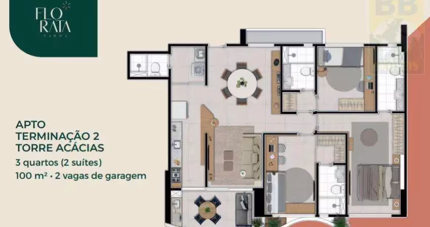 Apartamento para venda em natal, tirol, 3 dormitórios, 2 suítes, 4 banheiros, 2 vagas