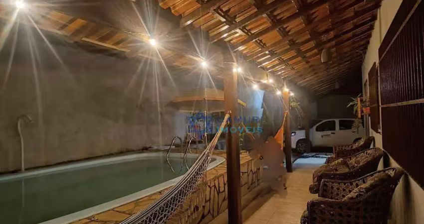 Casa com 3 dormitórios à venda, com quintal e piscina 135 m² - araçás - vila velha/es