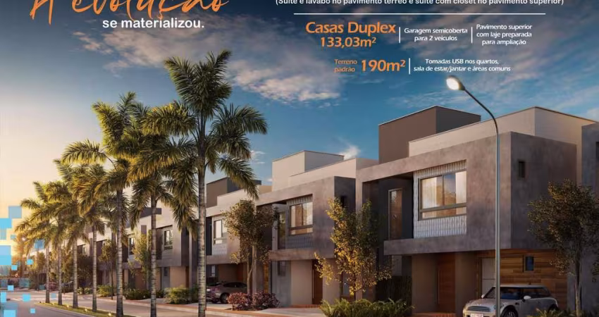 Casa no Sim, Duplex, 4 Quartos, 2 Suítes, Closet, para Venda, no Condomínio Reserva Evo, Lançamento, em Feira de Santana.