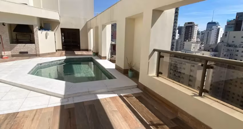 Cobertura cinematografica com jacuzzi, saunas e piscina no coração do Paraiso com Sao Paulo à seus pés