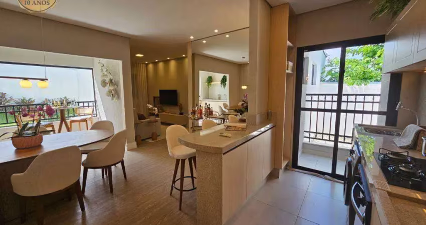 Apartamento à venda em jaguariúna, jardim santo antônio, com 3 quartos, com 72 m², terrazo mondrian