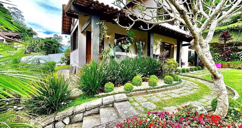 Casa de luxo com 4 quartos e lazer completo no jardim europa, teresópolis - rj