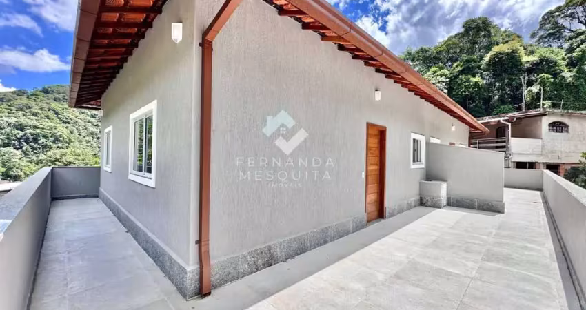 Casa nova à venda no meudon, teresópolis/rj – 2 quartos, terraço e 1 vaga