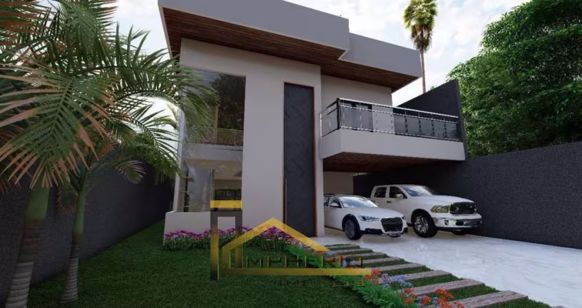 Espetacular casa à venda em Araucária-PR, bairro Iguaçu: 3 quartos, 3 suítes, 2 salas, 2 banheiros, 4 vagas de garagem, 350m².