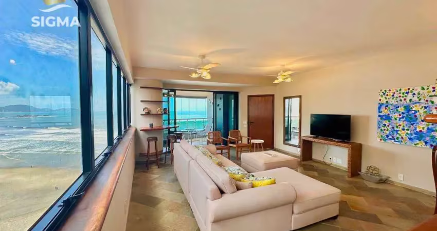 Apartamento frente para o mar  com 3 suítes  à venda, 212 m² por r$ 2.000.000 - praia das astúrias - guarujá/sp