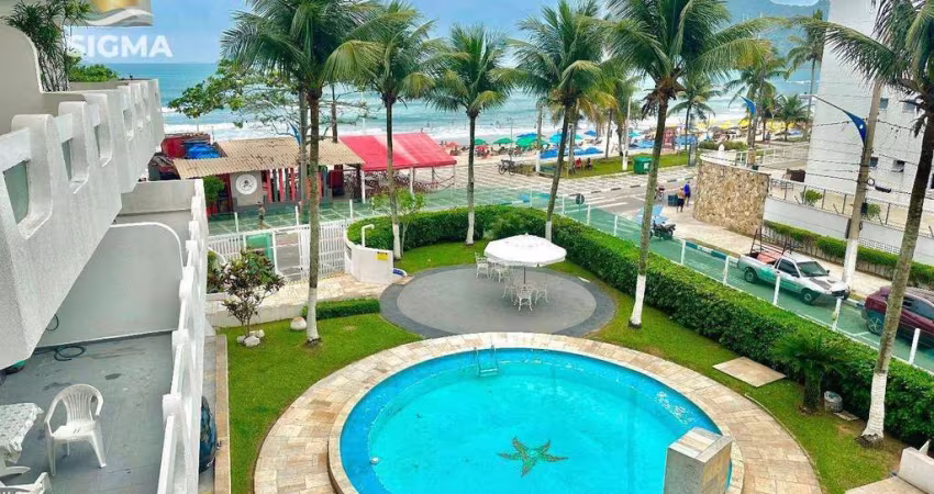 Frente mar - Apartamento à venda com 2 suítes - Condomínio com piscina - 1 vaga - Tombo - Guarujá/SP