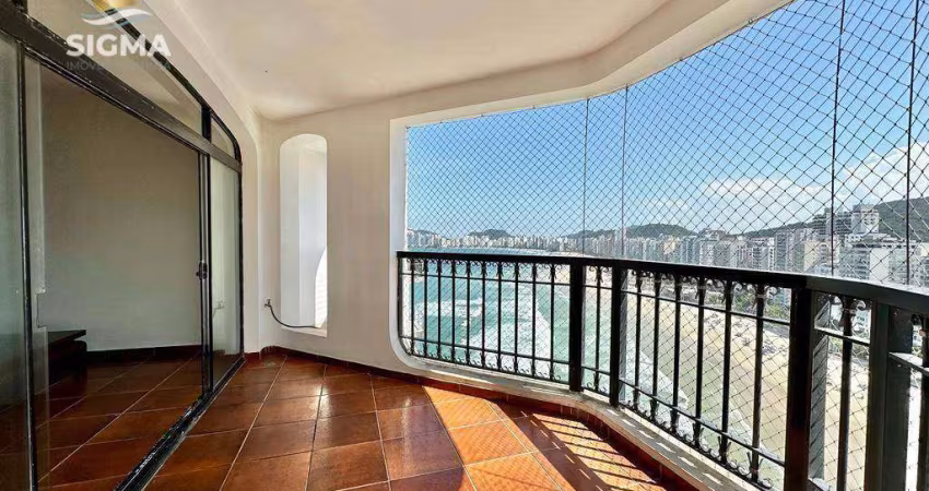 FRENTE MAR - Apartamento com 3 dormitórios à venda na Praia das Pitangueiras, Guarujá/SP.