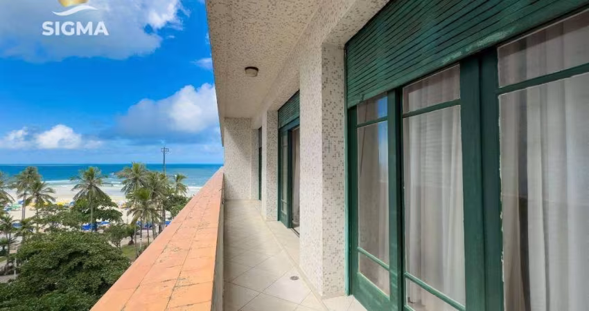 FRENTE MAR - Apartamento com 2 dormitórios à venda, Praia das Pitangueiras, Guarujá.