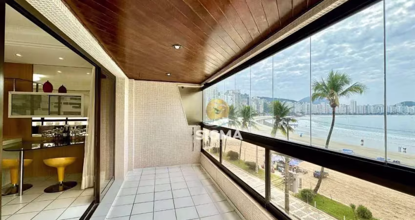 Frente mar - apartamento com 3 suítes à venda na praia das astúrias - guarujá/sp.