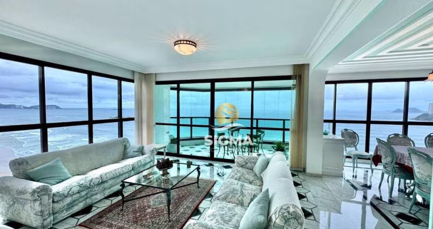 FRENTE MAR - Apartamento com 4 suítes à venda na praia das Pitangueiras - Guarujá/SP.